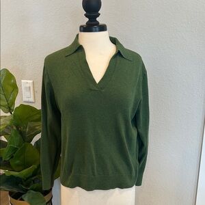 J. Crew Forest Green V-Neck Sweater